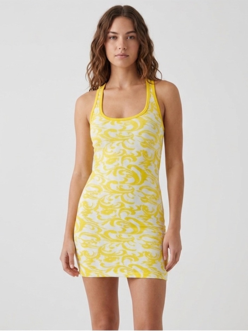 Yellow & White Burn Out Patterned Tank